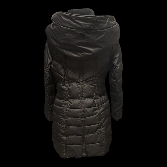 Large Hooded Long Warm Winter Coat | Kensie | Woman’s Medium | Black & Gold - Picture 6 of 8